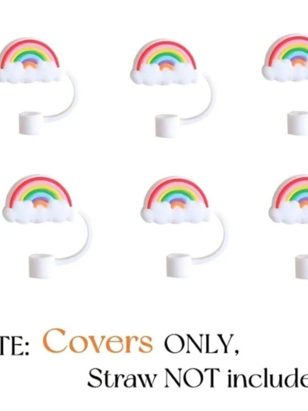 NEW Set of 12 Rainbow Straw Covers Toppers